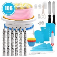 106Pcs Baking Set Cake Stand Pastry Nozzles Set Cake Decorating Tools Bakeware Baking Tools For Cakes