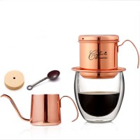 2020 Amazon Top sale Custom Made Logo Household Items Multi-color Plating Hand Coffee Maker  Rose Gold Drip Coffee Pot