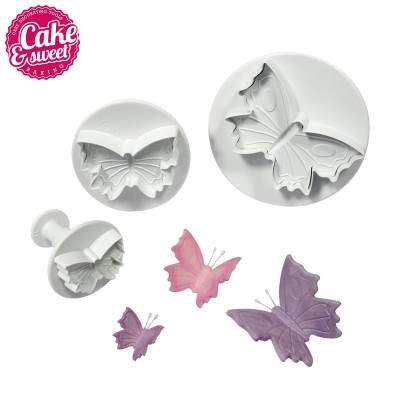 Plastic cake fondant butterfly plunger cutter