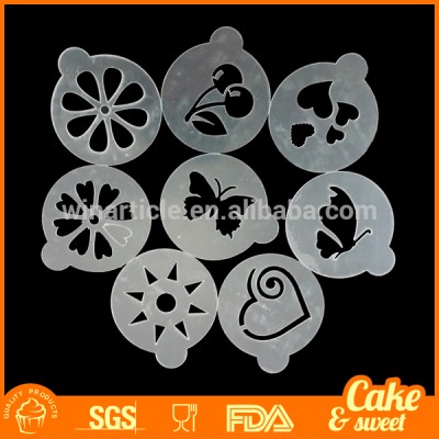 Plastic Coffee Stencils Chocolate and Cookie Decoration Color White