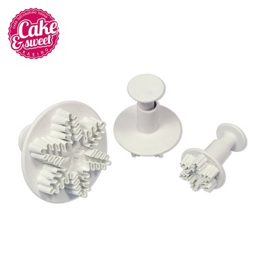 cake&sweet Plunger snow shape cutter custom plastic cookie cutter