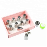 Cake decorating Stainless steel Russian piping tips Pastry icing nozzles with color box