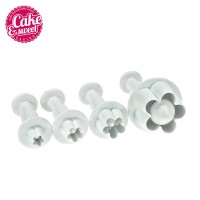 Set of 4 flower fondant plunger cutter