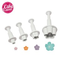 Set of 4 blossom plastic cake fondant plunger cutter