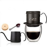 2020 Amazon Top sale Custom Made Logo Household Items Multi-color Plating Hand Coffee Maker  Rose Gold Drip Coffee Pot