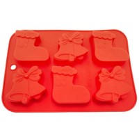 6 cavity baking tools cake decorating christmas tree silicone cake mold for baking